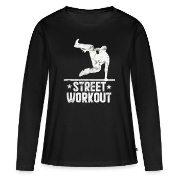 Parkour - Street Workout - T-shirt manches longues Premium bio Femme - noir - Devant - Julia (174cm)