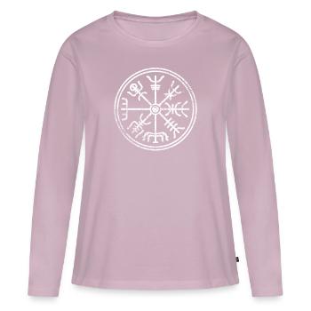 Wikinger Kompass Symbole Zeichen - Frauen Premium Bio Langarmshirt - Altrosa - Vorne - Julia (174cm)