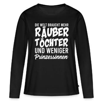 RÄUBER TÖCHTER, GESCHENK - Frauen Premium Bio Langarmshirt - Schwarz - Vorne - Julia (174cm)