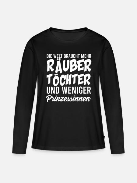 RÄUBER TÖCHTER, GESCHENK - Frauen Premium Bio Langarmshirt - Schwarz