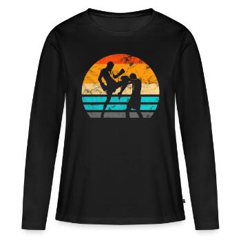 Muay Thai Boxe Thaï - T-shirt manches longues Premium bio Femme - noir - Devant - Julia (174cm)