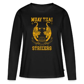 Muay Thai boxe - T-shirt manches longues Premium bio Femme - noir - Devant - Julia (174cm)