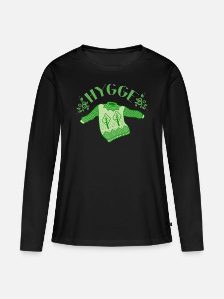 Hygge Shirt ● Hygge-Pullover ● Geschenk - Frauen Premium Bio Langarmshirt - Schwarz