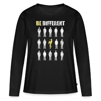 Saxophone be different - Frauen Premium Bio Langarmshirt - Schwarz - Vorne - Julia (174cm)