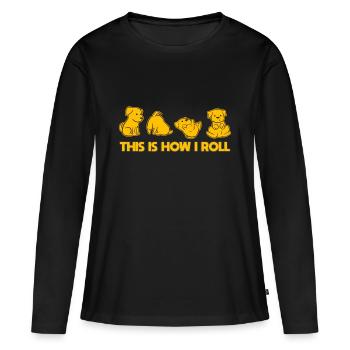 Chien roulant - T-shirt manches longues Premium bio Femme - noir - Devant - Julia (174cm)