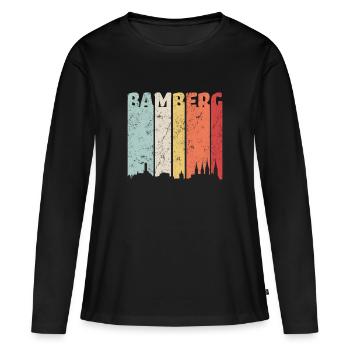 Bamberg Ville Bamberg cadeau Haute-Franconie - T-shirt manches longues Premium bio Femme - noir - Devant - Julia (174cm)