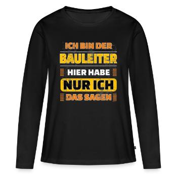 Bauleiter Baustelle - Frauen Premium Bio Langarmshirt - Schwarz - Vorne - Julia (174cm)