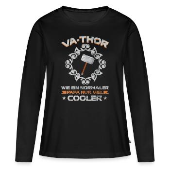 Va-Thor - Frauen Premium Bio Langarmshirt - Schwarz - Vorne - Julia (174cm)