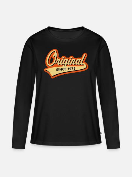 Original Since 1978 (Geburtsjahr, Geburtstag / 3C) - Frauen Premium Bio Langarmshirt - Schwarz