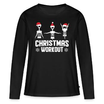 Christmas Workout - Frauen Premium Bio Langarmshirt - Schwarz - Vorne - Julia (174cm)