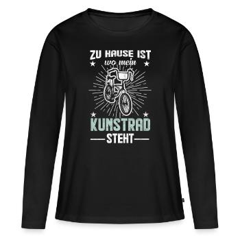 Kunstrad Spruch Geschenkidee - Frauen Premium Bio Langarmshirt - Schwarz - Vorne - Julia (174cm)