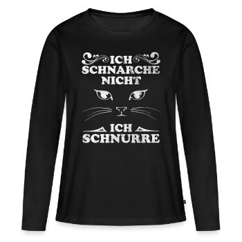 Katze Katze Katze - Frauen Premium Bio Langarmshirt - Schwarz - Vorne - Julia (174cm)