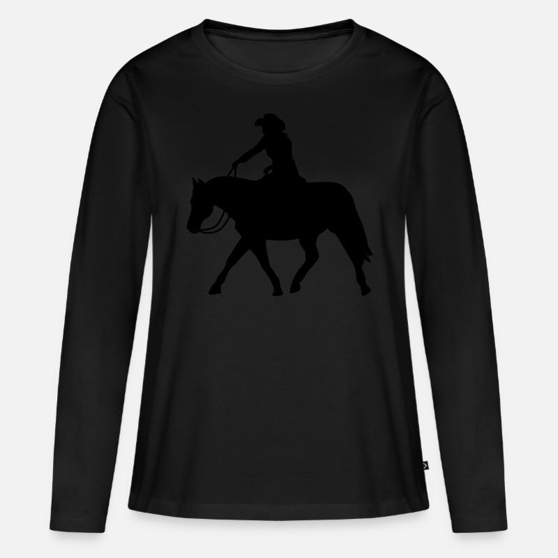 Ranch Riding Extends Trot - Women's Premium Organic Long Sleeve Shirt - black