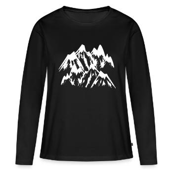 Mountain Nature Mountains Mountains - Women's Premium Organic Long Sleeve Shirt - black - Front - Julia (174cm)