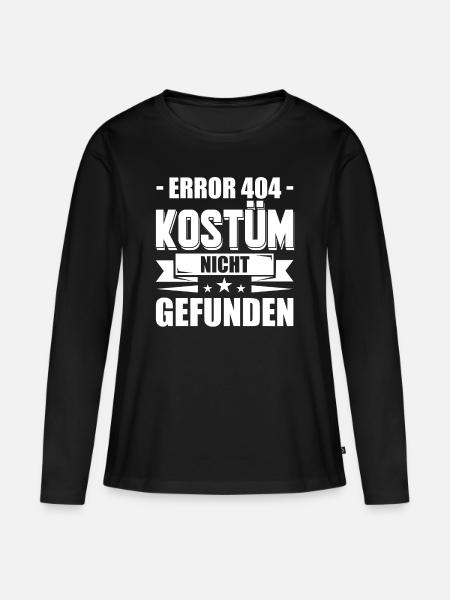 Error 404 Karneval Fasching Kostüm - Frauen Premium Bio Langarmshirt - Schwarz