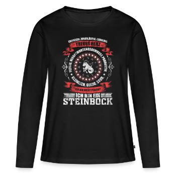 Sternzeichen Steinbock Horoskop - Frauen Premium Bio Langarmshirt - Schwarz - Vorne - Julia (174cm)