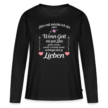 Hier mit möchte Liebe Liebespaar Liebeserklärung - Frauen Premium Bio Langarmshirt - Schwarz - Vorne - Julia (174cm)