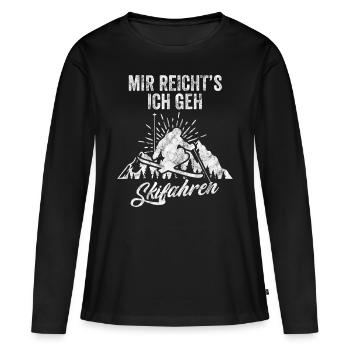 Skifahren Skifahrer Skigebiet & Berge - Frauen Premium Bio Langarmshirt - Schwarz - Vorne - Julia (174cm)