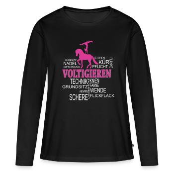 Voltigieren Volti Begriffen - Sport - Frauen Premium Bio Langarmshirt - Schwarz - Vorne - Julia (174cm)