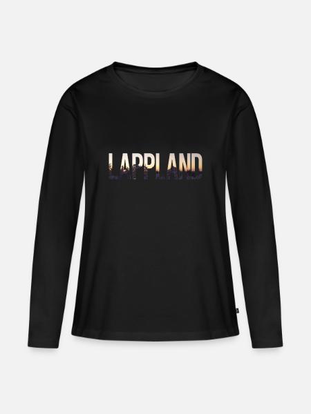 Lappland NaturTravel Outdoor Geschenk - Frauen Premium Bio Langarmshirt - Schwarz