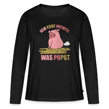 Vegan Veganer Tierschutz - Frauen Premium Bio Langarmshirt - Schwarz - Vorne - Julia (174cm)