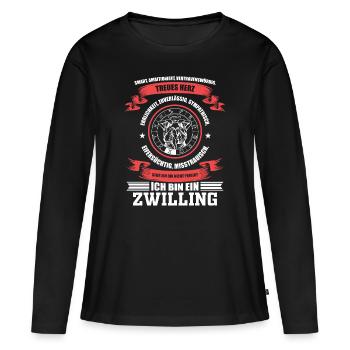 Sternzeichen Zwillinge Horoskop - Frauen Premium Bio Langarmshirt - Schwarz - Vorne - Julia (174cm)
