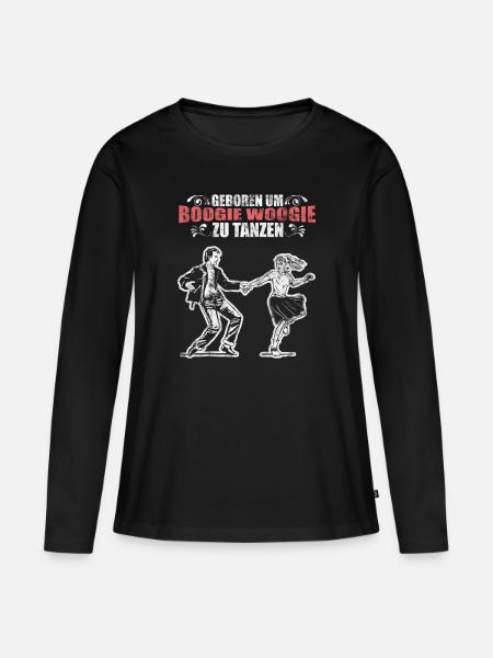Geboren um Boogie Woogie zu tanzen - Frauen Premium Bio Langarmshirt - Schwarz