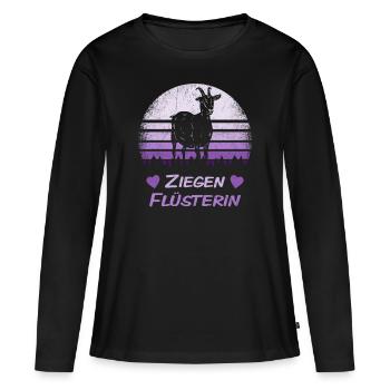 Ziegen Flüsterin Ziege Bäuerin Landwirtin Geschenk - Frauen Premium Bio Langarmshirt - Schwarz - Vorne - Julia (174cm)