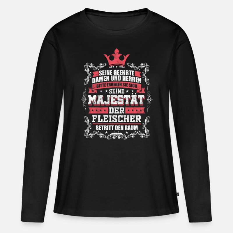 Fleischer - Frauen Premium Bio Langarmshirt - Schwarz