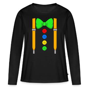 Clown Karneval Fasching Verkleidung & Kostüm - Frauen Premium Bio Langarmshirt - Schwarz - Vorne - Julia (174cm)