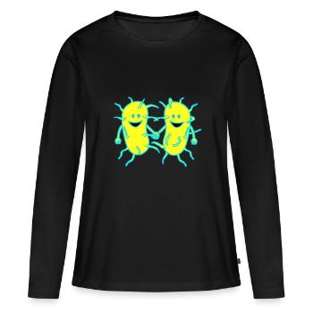 Bacteria, germs, viruses, disease, plague, flu - Women's Premium Organic Long Sleeve Shirt - black - Front - Julia (174cm)