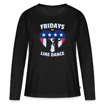 Fridays for Linedance Couple danse de couple - T-shirt manches longues Premium bio Femme - noir - Devant - Julia (174cm)