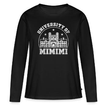 Mi Mi Mi - University of Mimimi - Frauen Premium Bio Langarmshirt - Schwarz - Vorne - Julia (174cm)
