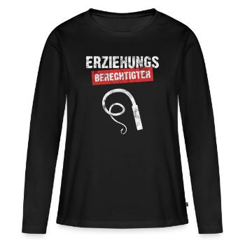 Erziehungsberechtigter - Frauen Premium Bio Langarmshirt - Schwarz - Vorne - Julia (174cm)