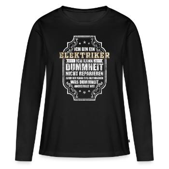 Elektriker Strom Spannung - Frauen Premium Bio Langarmshirt - Schwarz - Vorne - Julia (174cm)