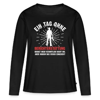 Journalist - Frauen Premium Bio Langarmshirt - Schwarz - Vorne - Julia (174cm)