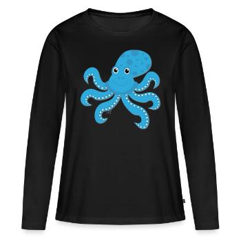 Kraken - Frauen Premium Bio Langarmshirt - Schwarz - Vorne - Julia (174cm)