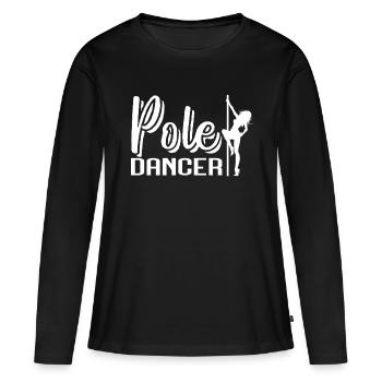 Pole dance - T-shirt manches longues Premium bio Femme - noir - Devant - Julia (174cm)