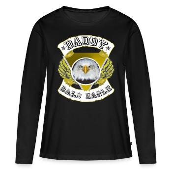 DADDY bald eagle, Papa the bald eagle idea - Women's Premium Organic Long Sleeve Shirt - black - Front - Julia (174cm)