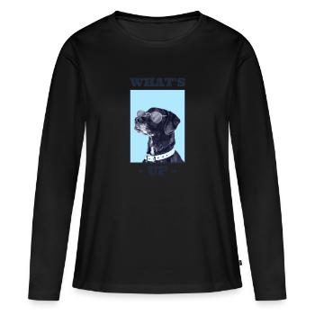 Un chien sympa - T-shirt manches longues Premium bio Femme - noir - Devant - Julia (174cm)