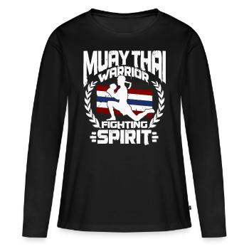 Muay Thaï combattant - T-shirt manches longues Premium bio Femme - noir - Devant - Julia (174cm)