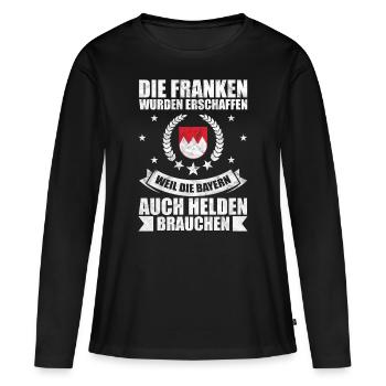 Franken Held Helden Geschenk - Frauen Premium Bio Langarmshirt - Schwarz - Vorne - Julia (174cm)