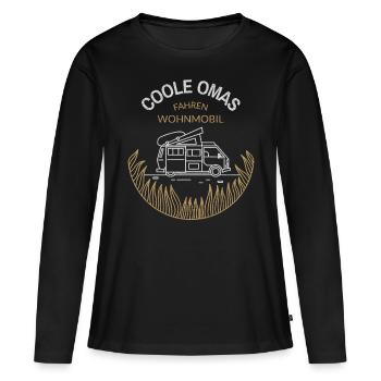 Coole Oma's Fahren Wohnmobil Kastenwagen Geschenk - Frauen Premium Bio Langarmshirt - Schwarz - Vorne - Julia (174cm)