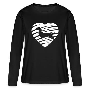 Teckel teckel - T-shirt manches longues Premium bio Femme - noir - Devant - Julia (174cm)