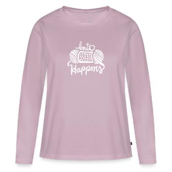 Knit happens - Women's Premium Organic Long Sleeve Shirt - dusky pink - Front - Julia (174cm)