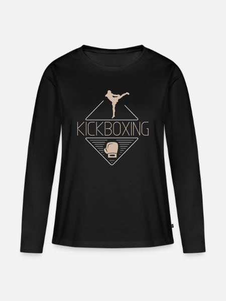 Kickboxing - Frauen Premium Bio Langarmshirt - Schwarz