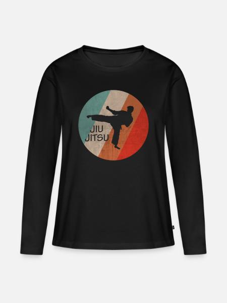 Jiu Jitsu - Frauen Premium Bio Langarmshirt - Schwarz