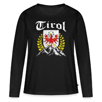 Cadeau de randonnée Tyrol du Sud Tyrol - T-shirt manches longues Premium bio Femme - noir - Devant - Julia (174cm)