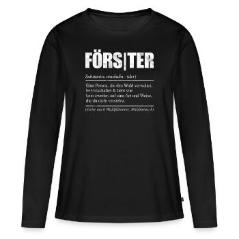 Förster - Frauen Premium Bio Langarmshirt - Schwarz - Vorne - Julia (174cm)