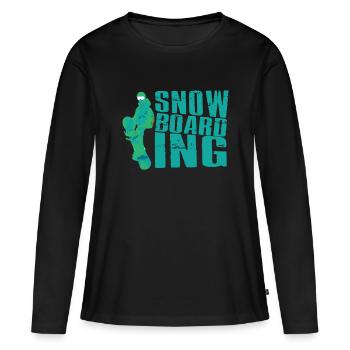 Snowboarding - T-shirt manches longues Premium bio Femme - noir - Devant - Julia (174cm)